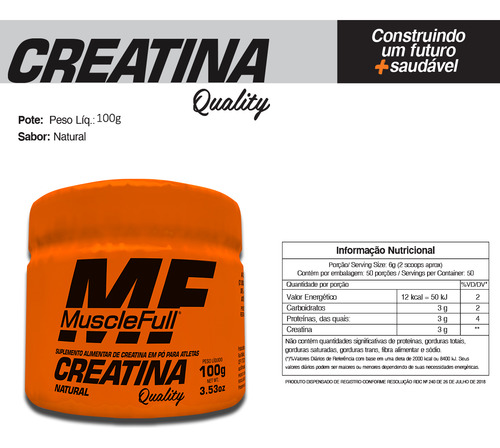 Creatina Igual Monohidratada Maltodextrina 100g Mf