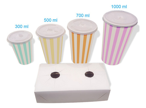 Porta 2 Copos Milk-shake Delivery Papel Cartão - 500un
