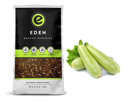 Sustrato Profesional Eden 50lt Con Semillas De Zucchini