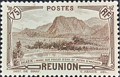 Reunion, Sello Yv 138 75c Paisaje Año 1933-1938 Nuevo L18672