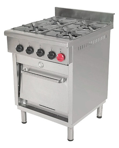 Cocina Industrial 4 Platos Acero Inox 6ea48 64x73x90/dechaus