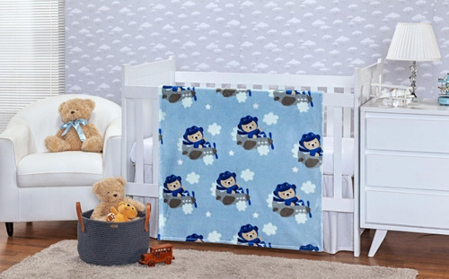 Imagem 3 de 6 de Cobertor Bebe Estampado Menino Macio Antialérgico Etruria