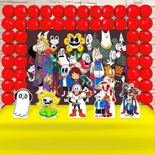 Painel De Festa Infantil Undertale Com Fita Para Balão