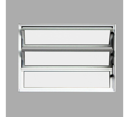 Imagem 2 de 5 de Vitro Basculante Alumínio Branco 60x80cm - C/ Vidros 3mm