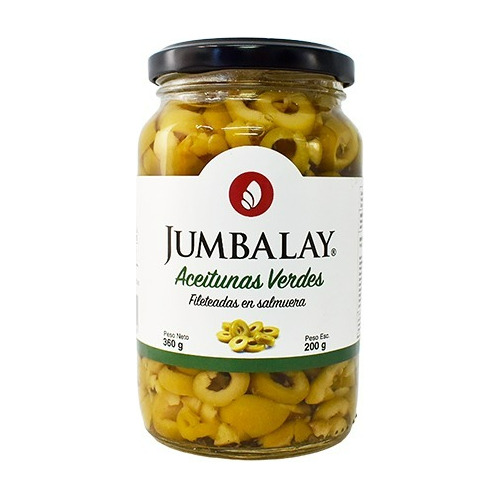 Aceitunas Jumbalay Verdes Fileteadas X 360gr Frasco 