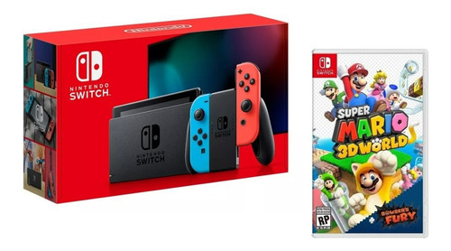 Nintendo Switch 32gb V1.1+supermario3d World Bowsers Fury Color Negro