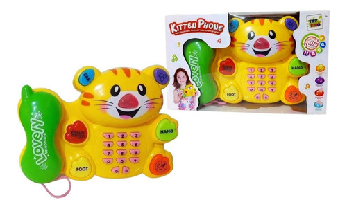 Brinquedo Telefone Gatinho Infantil Bebês Com Luzes E Música