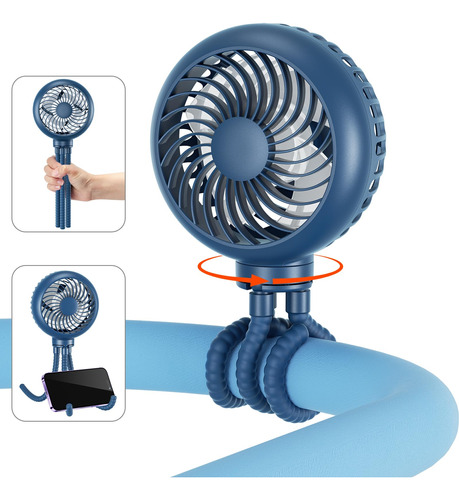 Handfan Ventilador De Cochecito De 4000 Mah Con Bateria, Tri