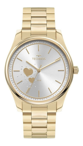 Relógio Technos Feminino Trend Dourado Casual 2036mqy/1k Cor do fundo Prateado