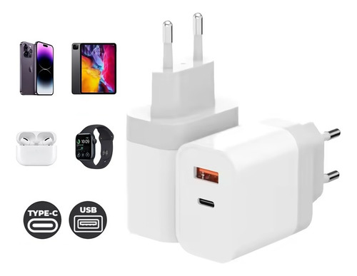 Carregador Celular Turbo 40w  Compatível C/ iPhone C/android