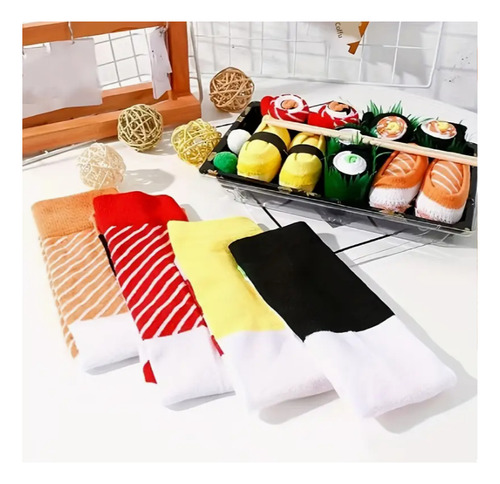 Juego De Calcetines Divertidos Forma Sushi Gourmet 5 Pares Multicolor Sushi Gourmet Unitalla