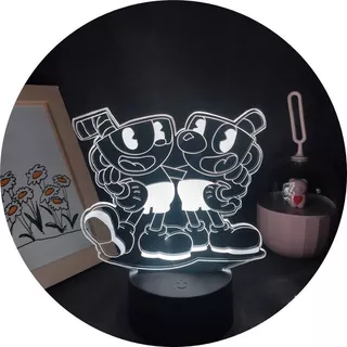 Lámpara Luz Led Acrílico Cuphead Colección Regalo