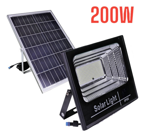 Reflector Solar Led 200watts Con Panel Solar Exteriores