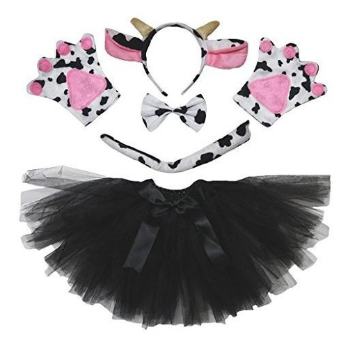Disfraces Niñas - Petitebella Pink Cow Diadema Bowtie Tail G