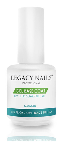 Legacy Nails Capa Base De Gel De 0.5 Onzas Para Remojar. Gel