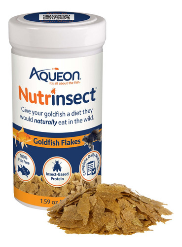 Alimento Peces Goldfish Hojuela Nutrinsect  Aqueon 45 Grs 