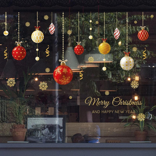 Decorativo Para Ventana De Navidad, Decoración Navideña,