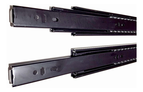 Imagen 2 de 5 de Corredera Telescopica 50cm X 10 Par 45kg Guia Cajon Negra