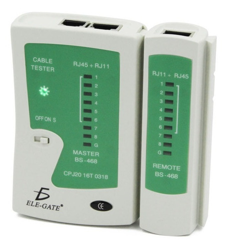 Imagen 3 de 5 de Kit Ponchadora + Pelador + Tester + 100 Plugs Cat6 Red Rj45