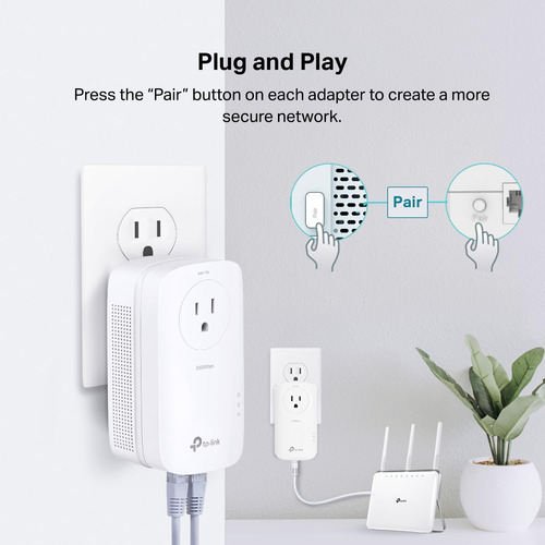 Adaptador Powerline Tp-link Av2000 Tl-pa9020p Kit 2 Gigabit