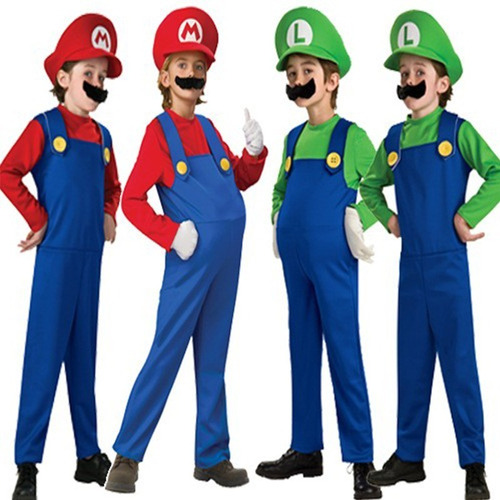 Disfraz  Mario Bross Luigi Niña Niño Bebe Halloween