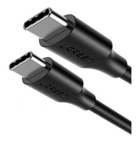 Cabo macho tipo C 2.0 A USB-C 2.0 3a 60w 1mt Ugreen 50997 Cor preta