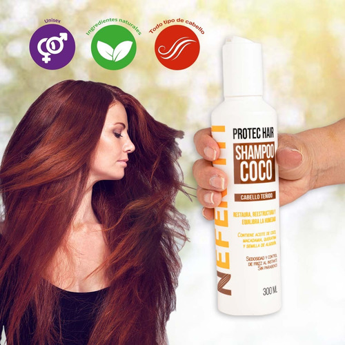 Shampoo Sin Parabenos Para Cabello Teñido Coco Nefertiti