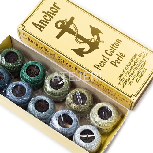 Imagen 1 de 10 de Hilo Para Bordar Perle Anchor Caja X 10 Ovillos Surtidos