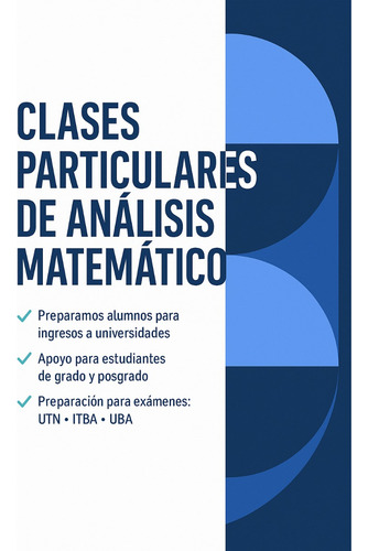Clases Particulares Estadística, Análisis Matemático Y Datos