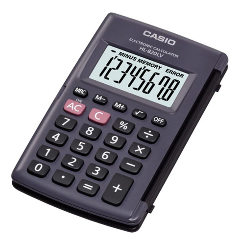 Calculadora Casio Portátil Hl 820 Negro 8 Dígitos 10 X 12 Cm