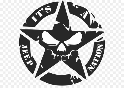 Imagen 5 de 5 de Calcomanía Jeep Estrellas Calavera Punisher En Vinil Lpk