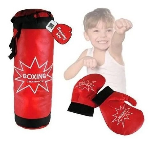 Set Saco De Boxeo Para Niños Con Guantes Juego Deporte