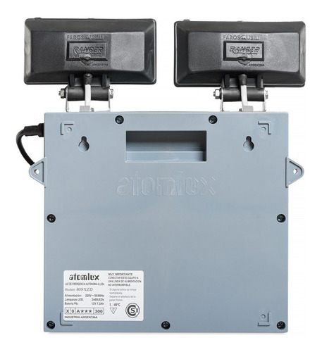 Imagen 3 de 3 de Luz de emergencia Atomlux 8091LED con batería recargable 30 W 220V gris