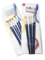 Comprar Set De Pinceles Sinteticos Cbx X 12 - 6 Chatos + 6 Redondos 