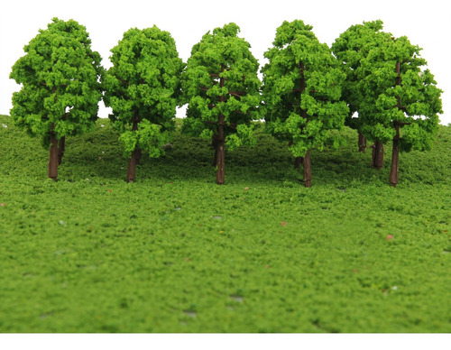 80x Green Tree Modelo Tren Tren Diorama Wargame Park