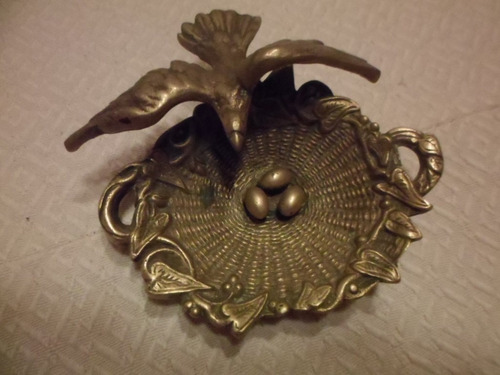 Bronce Antiguo Ave Nido Despojador Joyas 