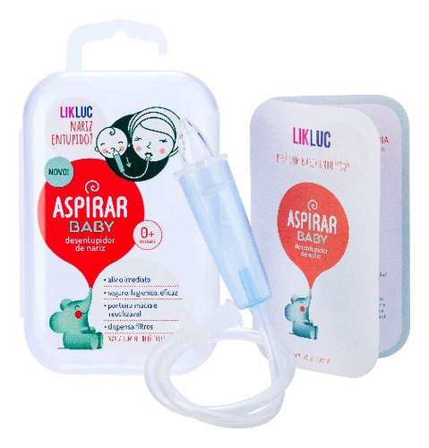 Aspirador Nasal Para Bebê Com Estojo Aspirar Baby Manual Likluc Cor Transparente