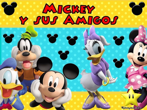 Kit Imprimible Mickey Y Sus Amigos Diseñá Tarjetas Cumple #2