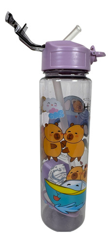 Kit Capibara Botella De Plástico 650 Ml Capibara