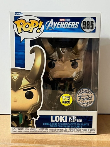 Funko Pop! Loki Con Cetro 62706 De La Coleccion Marvel Avengers Figura De Accion Glow #985