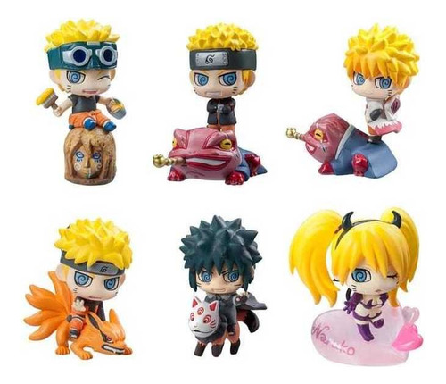 Naruto 6 Bonecos Miniatura Anime Jutsu Gamabunta Kurama