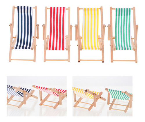 Silla Tipo Banco Dollhouse, Sillón A Rayas, Multicolor, 4 Un