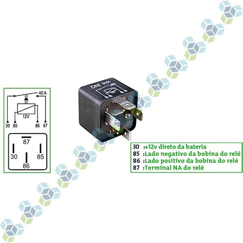 Rele Auxiliar 12v 4t 40a  Term Invertido Escort