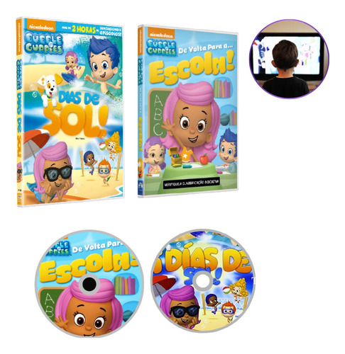 Dvds Box Bubble Guppies Infantil 2 Dvds - Envio Já
