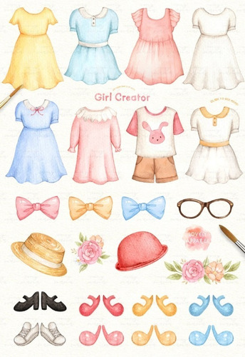 Kit Imagenes Png Cliparts Niñas Nena Ropa P Armar Es71