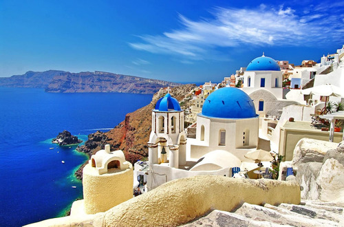 Rompecabezas de 1000 Piezas 70x50cm Mar egeo Santorini Aegean Sea