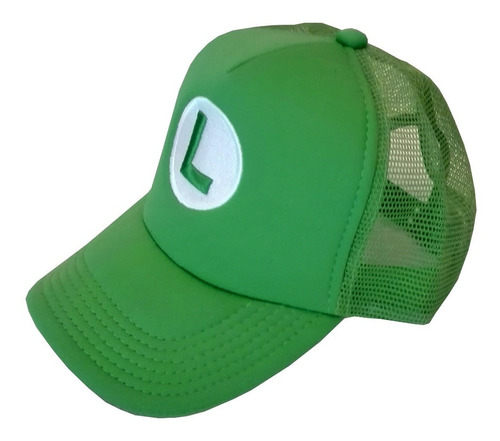 Gorra Trucker Luigi, Bordada 3d, Mario Bros, Dipper, Gokú