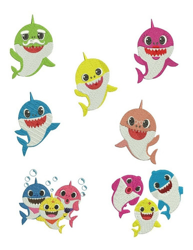 Diseño De Bordar Matrices Maquina Bordadora Baby Shark