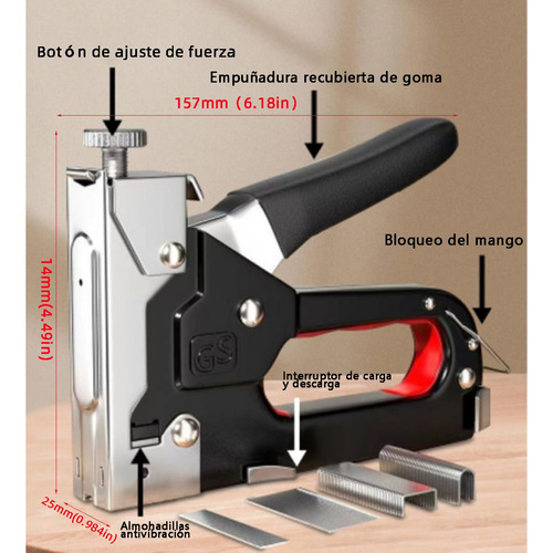 Engrapadora Para Madera Manual Con 4000 Grapas Para Tapizar