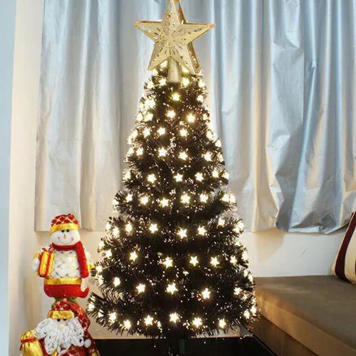 Árbol De Navidad Topper Estrella Com Proyector Led Luz Plata